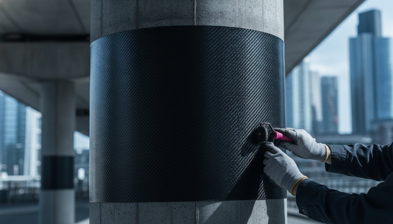 Carbon Fibre Wrapping for Concrete Column Strengthening