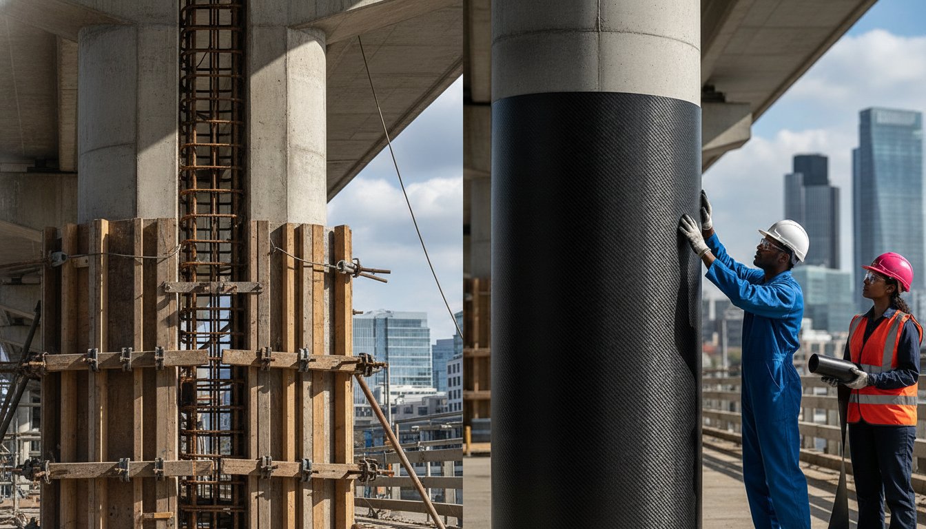 Tyfo® Fibrwrap® vs Concrete Jacketing: A Technical Comparison for Structural Strengthening