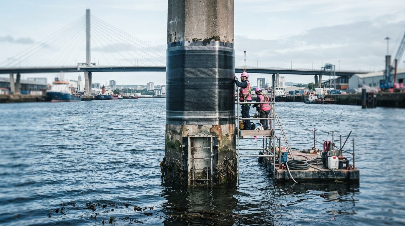 Marine Pile Strengthening: FRP, Corrosion and Load Capacity